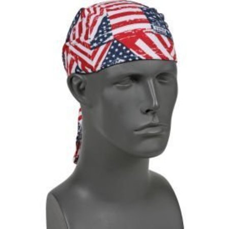 ERGODYNE Ergodyne® Chill-Its® 6615 High-Performance Dew Rag, Stars/Stripes, One Size 12477